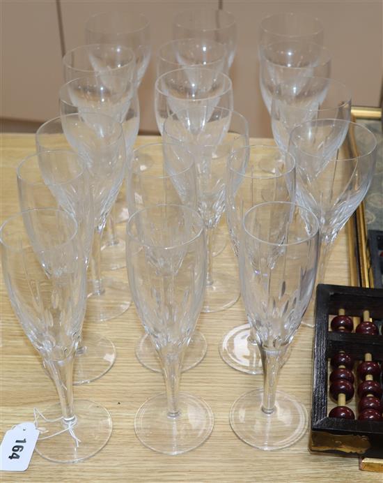Twelve and six French drinking glasses
